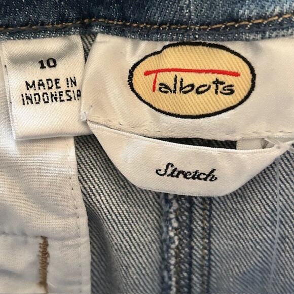 Talbots Womens Relaxed Fit Wide Leg Blue Skimmer Mid Rise Stretch Jeans, size 10 - Picture 4 of 5